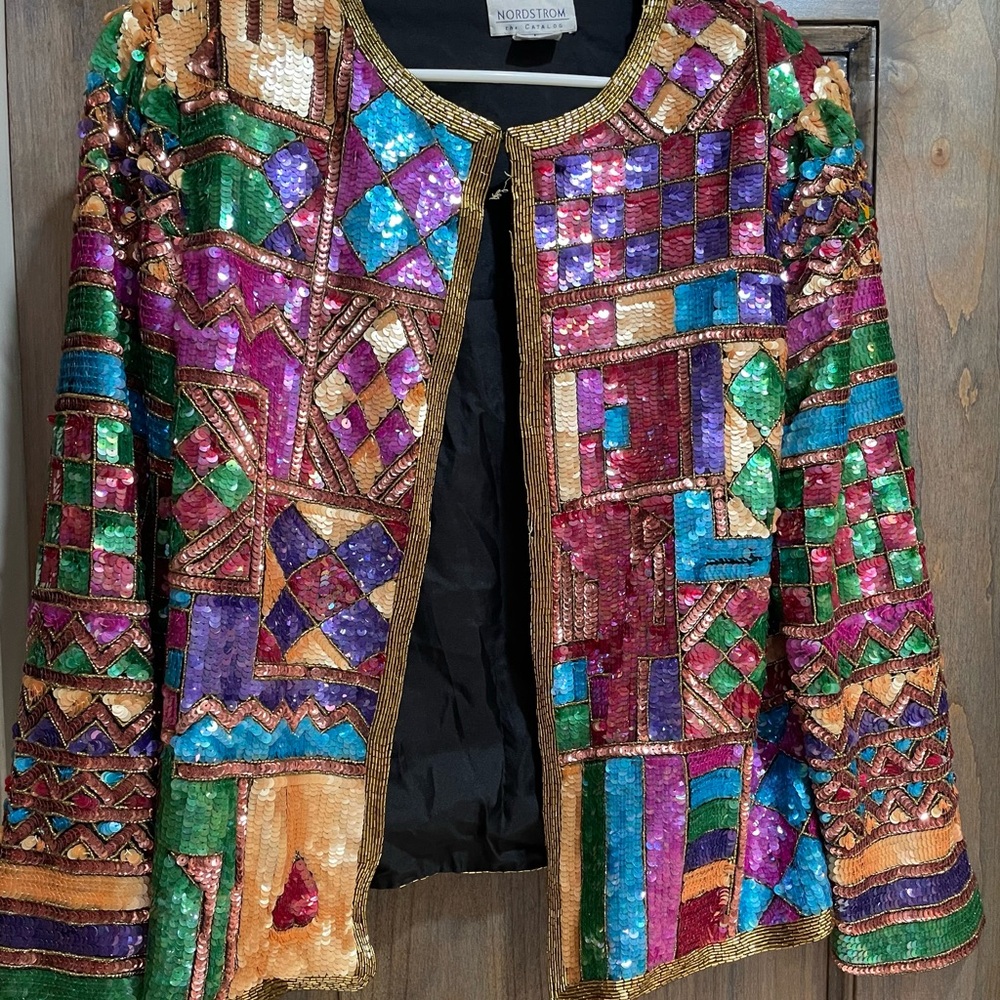 Vintage Nordstrom sequined jacket multicolor